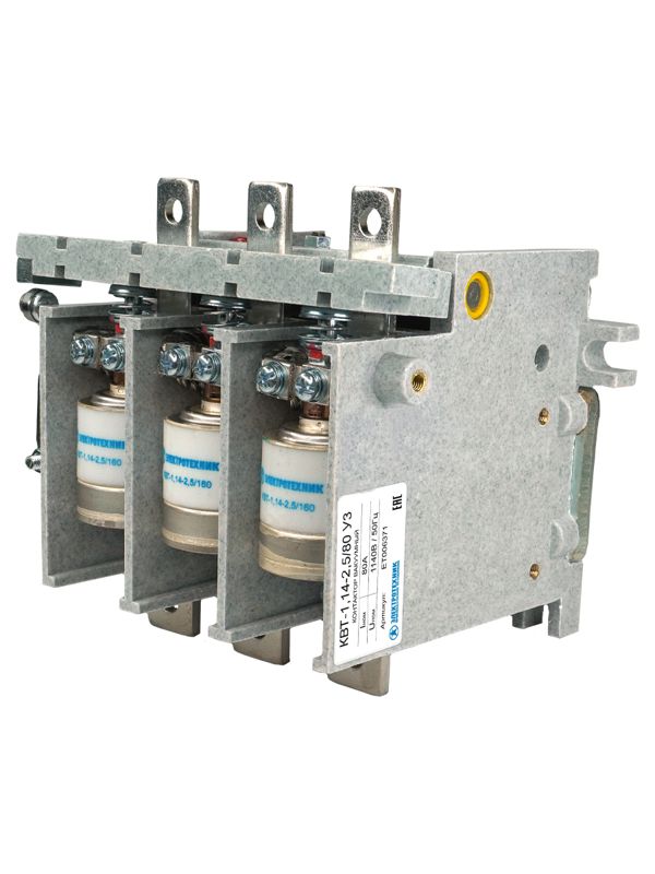 Контактор вакуумный КВТ-1.14-2.5/ 80-3 У3 3п кат. 220В 2НО+1НЗ IP00 без реле Электротехник ET006371
