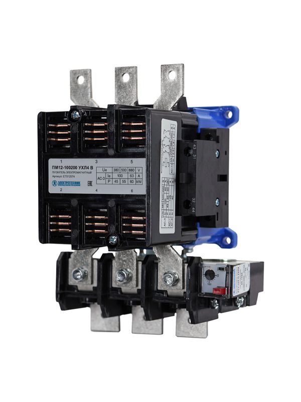 Пускатель ПМ12-100200 УХЛ4 В 100А кат. 110В AC 2НО+2НЗ IP00 с реле РТТ-325 85-115А Электротехник ET512074