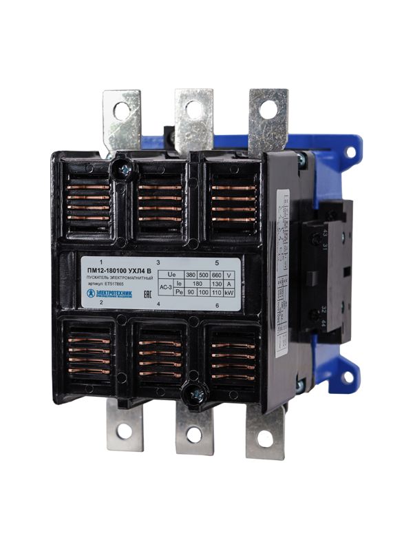 Пускатель ПМ12-180100 УХЛ4 В 180А кат. 380В AC 2НО+2НЗ IP00 без реле Электротехник ET517865