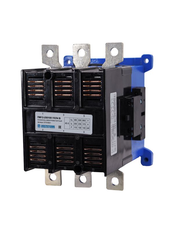 Пускатель ПМ12-250100 УХЛ4 В 250А кат. 220В AC 2НО+2НЗ IP00 без реле Электротехник ET518921