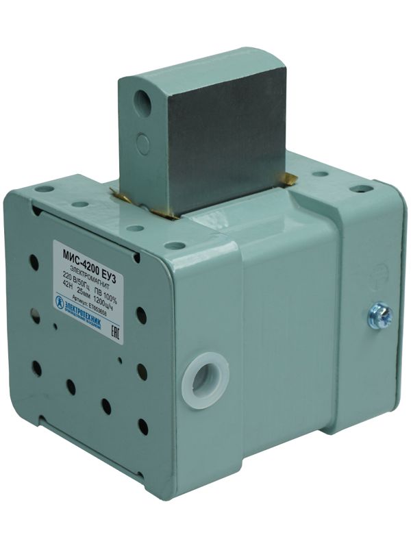 Электромагнит МИС-4200 ЕУ3 220В толкающее исп.ПВ 100% IP20 с жесткими выводами Электротехник ET053658