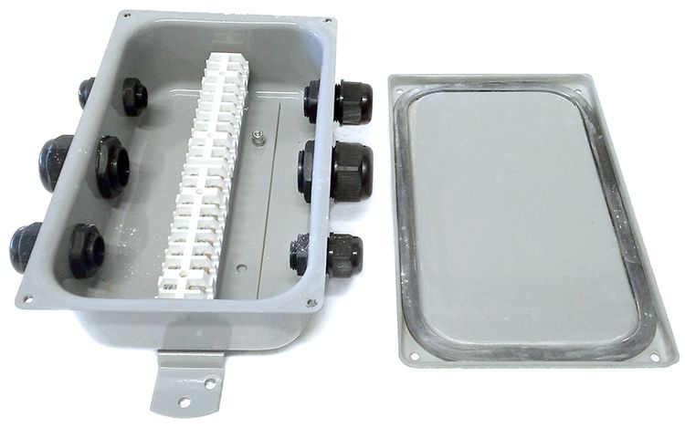 Коробка клеммная КС-20 У2 20 клемм IP65 (пластиковые вводы MG 20х2/MG 25x2/MG 32x2) Электротехник ET013209