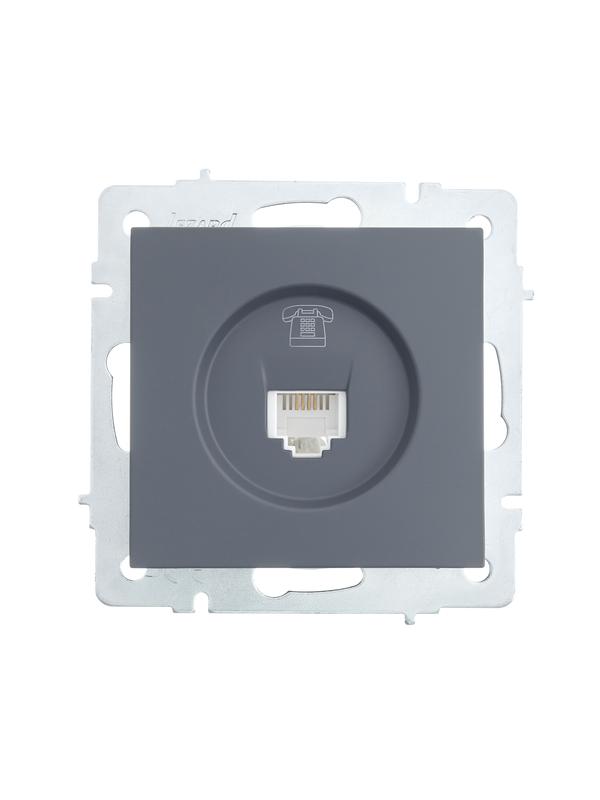 Розетка телефонная СП Vesna евро стандарт механизм графит LEZARD 742-3488-137