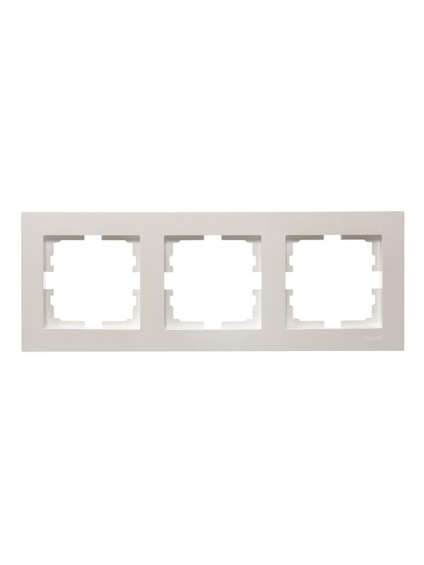 Рамка 3-местн. горизонт. VESNA жемчуж./бел. перламутр LEZARD 742-3000-148