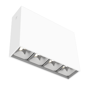 Светильник светодиодный DL-Box Reflect Multi 1х4 10Вт 4000К 150х40х115 накладной кососвет RAL9003 бел. муар диммер DALI VARTON V1-R0-00252-20D17-2001040