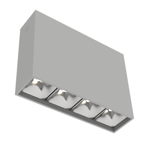 Светильник светодиодный DL-Box Reflect Multi 1х4 14Вт 3000К 150х40х115 накладной кососвет RAL7045 сер. муар VARTON V1-R0-70252-20L17-2001430
