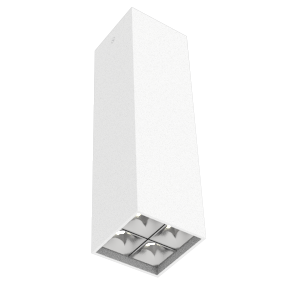 Светильник светодиодный DL-Box Reflect Multi 2х2 14Вт 3000К 80х80х300 накладной кососвет RAL9003 бел. муар диммер DALI VARTON V1-R0-00255-20D17-2001430