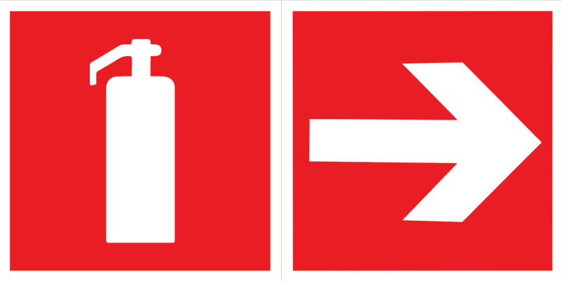 Знак "ОГНЕТУШИТЕЛЬ / СТРЕЛКА" 400х200мм для аварийно-эвакуационного светильника Vault VARTON V5-EM03-60.013.044