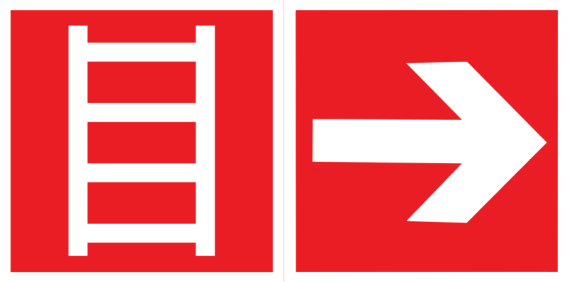 Знак "ЛЕСТНИЦА / СТРЕЛКА" 400х200мм для аварийно-эвакуационного светильника Vault VARTON V5-EM03-60.013.047