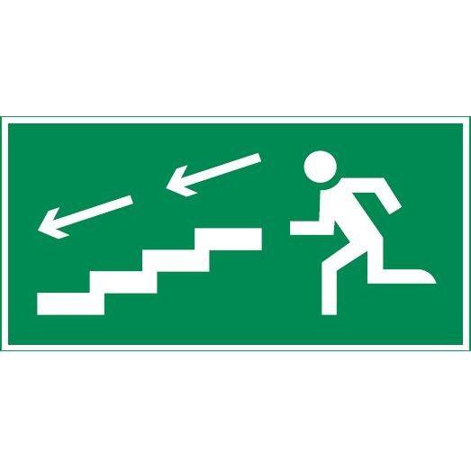 Знак "ПО ЛЕСТНИЦЕ ВНИЗ ВЛЕВО" 400х200мм для аварийно-эвакуационного светильника Vault VARTON V5-EM03-60.013.038