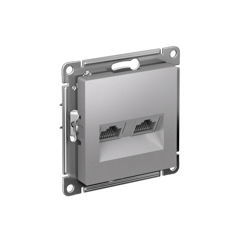 Розетка компьютерная 2-м AtlasDesign RJ45 кат.6A механизм алюм. SE ATN000388
