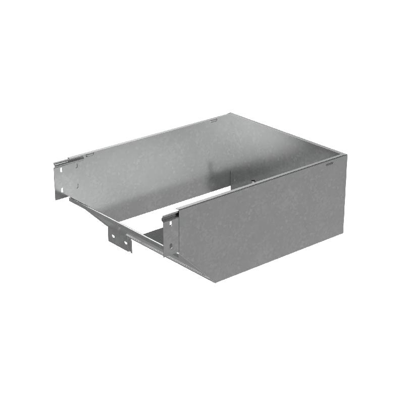 Угол для лотка вертикальный внешний левый с разворотом трассы на 90град. 400х100 "ПЛЮС" VLPDplus90-100-400-L INOX304 КМ PL6011