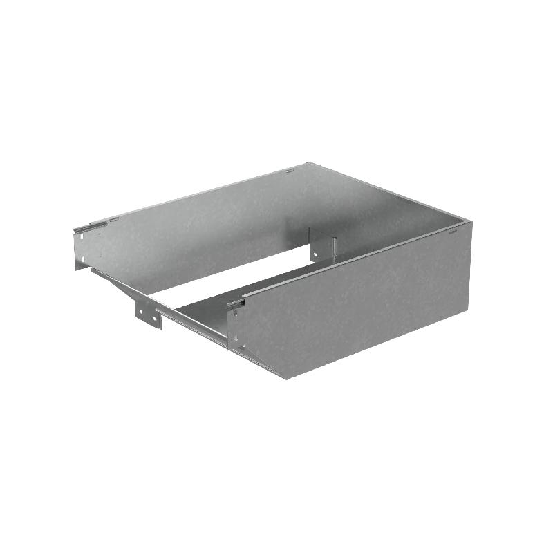 Угол для лотка вертикальный внешний левый с разворотом трассы на 90град. 500х100 "ПЛЮС" VLPDplus90-100-500-L INOX304 КМ PL6012