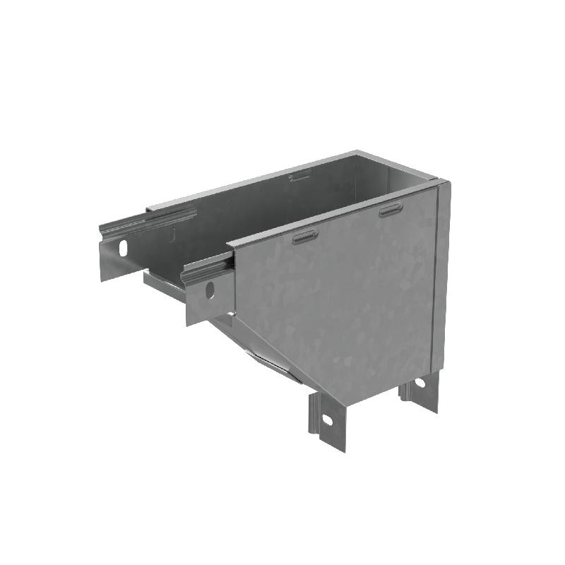 Угол для лотка вертикальный внешний правый с разворотом трассы на 90град. 150х50 "ПЛЮС" VLPDplus90-50-150-R INOX304 КМ PL6016