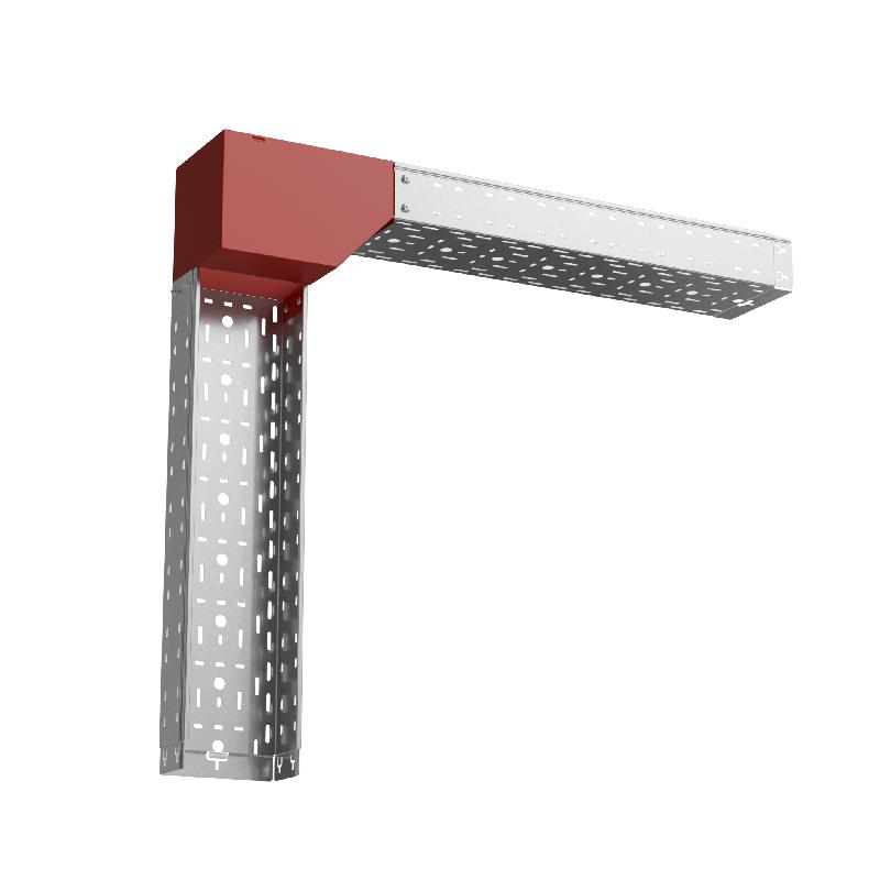 Угол для лотка вертикальный внешний правый с разворотом трассы на 90град. 200х100 "ПЛЮС" VLPDplus90-100-200-R INOX304 КМ PL6031