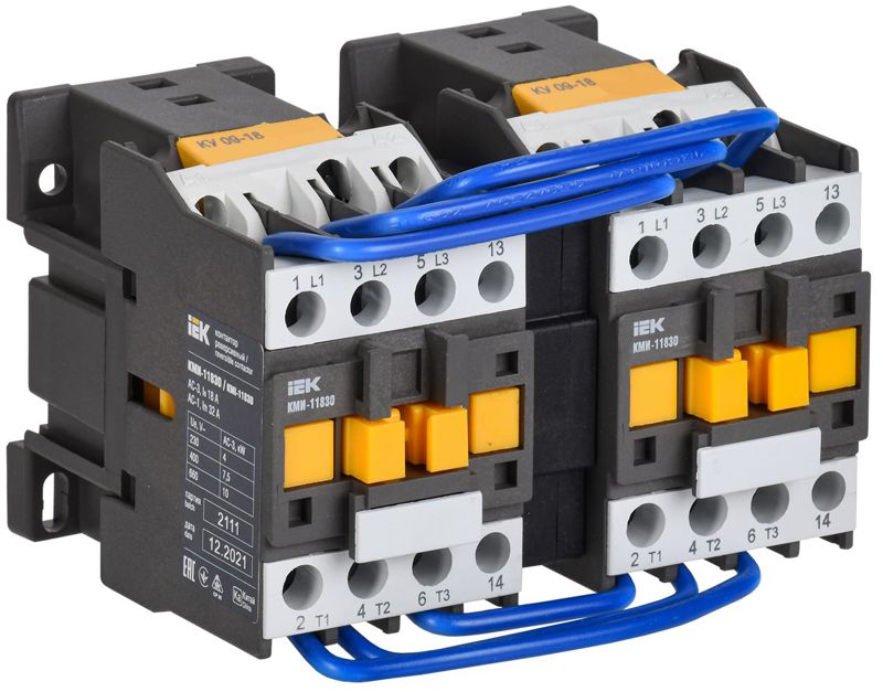 Контактор КМИ-11830 реверс 18А 400В/АС3 2НО KARAT IEK KKM13-018-400-20-1