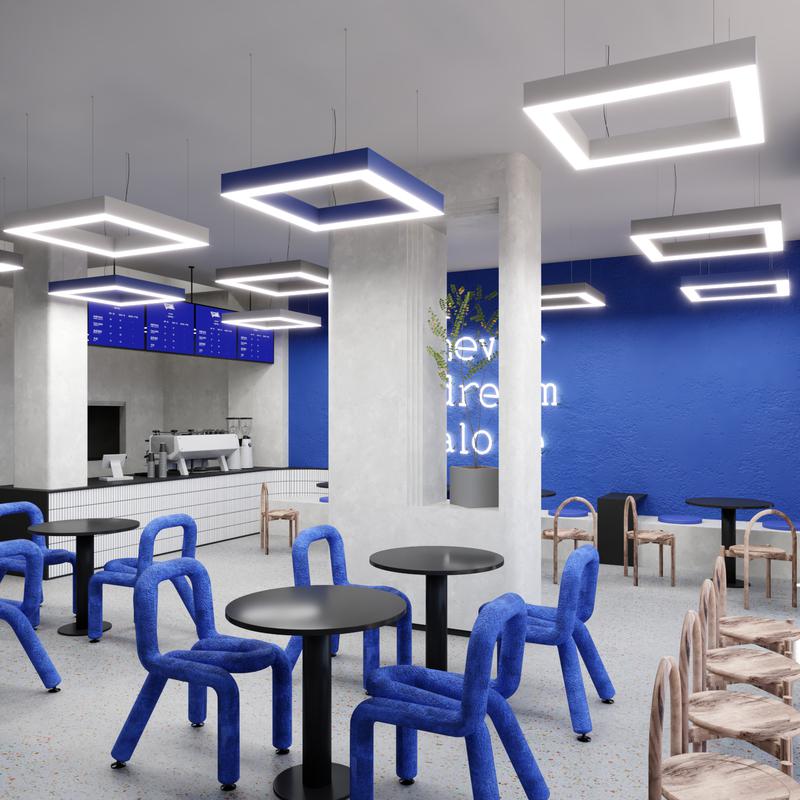 Светильник светодиодный RVE-LBX-HOLE-BOX-1200-P 126Вт 4000К 1200х1200х100мм подвесной шир. рассеив.=80мм бел. RVElektro RVE00000324