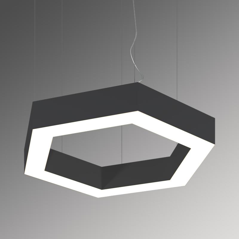 Светильник светодиодный RVE-LBX-HOLE-HEXA-700-P 52Вт 4000К 700х606х100мм подвесной шир. рассеив.=80мм бел. RVElektro RVE00000372