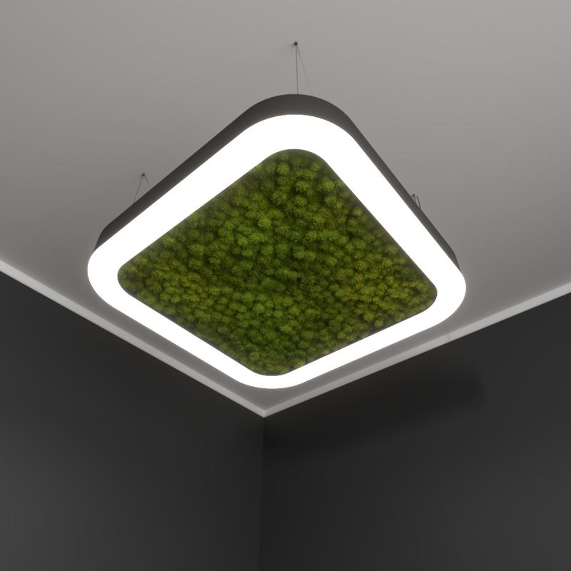 Светильник светодиодный RVE-LBX-MOSS-HOLE-BOX-SOFT-600-P 56Вт 4000К 600х600х100мм подвесной шир. рассеив.=80мм бел. RVElektro RVE00000555