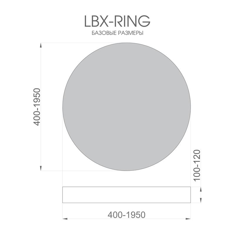 Светильник светодиодный RVE-LBX-RING-1800-N 307Вт 4000К 1800х1800х120мм накладной бел. RVElektro RVE00001952