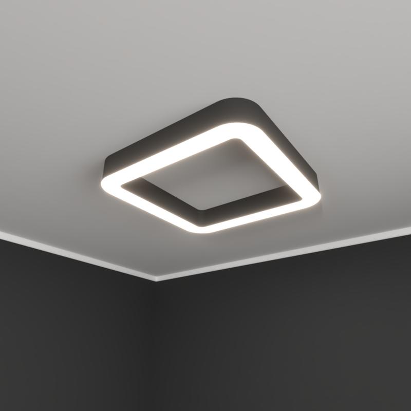 Светильник светодиодный RVE-LBX-HOLE-BOX-SOFT-1000-N 95Вт 4000К 1000х1000х100мм накладной шир. рассеив.=80мм бел. RVElektro RVE00002016