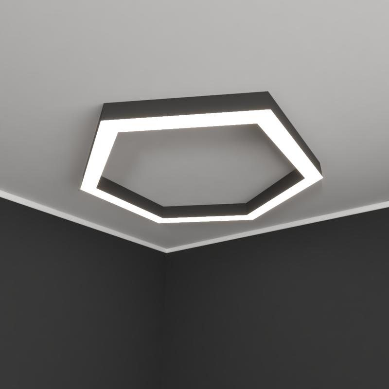 Светильник светодиодный RVE-LBX-HOLE-HEXA-1000-N 77Вт 4000К 1000х866х100мм накладной шир. рассеив.=80мм бел. RVElektro RVE00002035