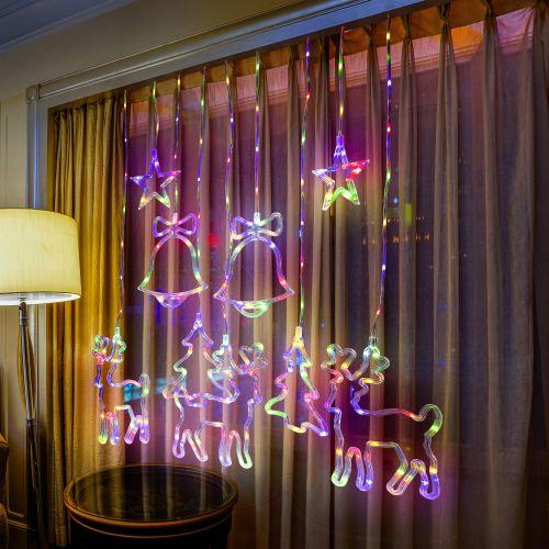 Гирлянда светодиодная "Занавес" "Новый год" 2.4х1.1м 171LED мультиколор IP2 220В 8 режимов дл. провода 3м Эра Б0055998