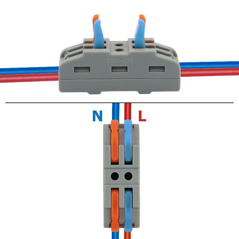 Клемма строительно-монтажная СМК проходная 222-422 2п 0.08-4кв.мм сер. (уп.5шт) Rexant 07-6263-2-05