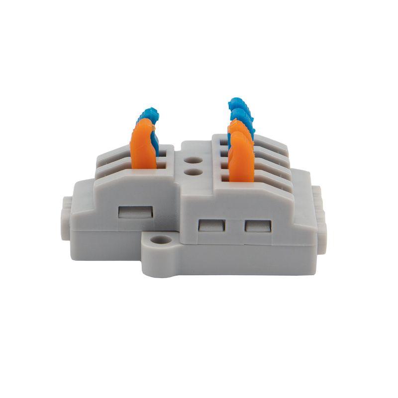 Клемма строительно-монтажная СМК проходная разветвительная 2х2 2п с монтажной площадкой 1 ввод 2 вывода на полюс (уп.5шт) Rexant 07-5235-05