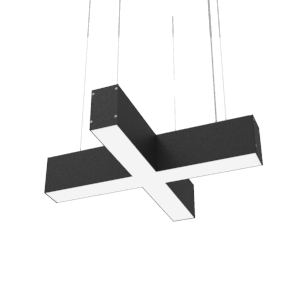 Светильник светодиодный X-line X-образ. 30Вт 4000К 532х500х100мм RAL9005 черн. муар с опаловым рассеив. и торцевые крышки (4шт) VARTON V1-R0-9XX23-02OP0-4003040