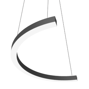 Светильник светодиодный Enso C 1050х525х40мм 38Вт 3000К подвесной RAL9005 черн. матов. с опаловым рассеив. VARTON V1-R0-9C525-30000-2003830