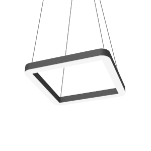 Светильник светодиодный Enso Q 590х590х40мм 52Вт 3000К подвесной RAL9005 черн. матов. с опаловым рассеив. VARTON V1-R0-9Q524-30000-2005230