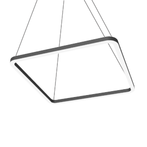 Светильник светодиодный Enso Q 990х990х40мм 57Вт 3000К подвесной RAL9005 черн. матов. с опаловым рассеив. VARTON V1-R0-9Q525-30000-2005730