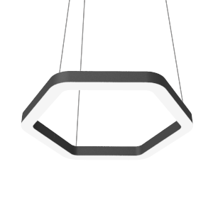 Светильник светодиодный Enso G 580х520х40мм 24Вт 3000К подвесной RAL9005 черн. матов. с опаловым рассеив. VARTON V1-R0-9G523-30000-2002430