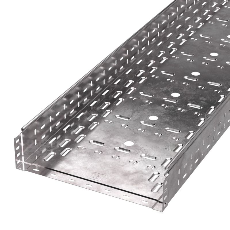 Лоток листовой перфорированный 400х100 L3000 сталь 1мм Стандарт Промрукав PR16.0016