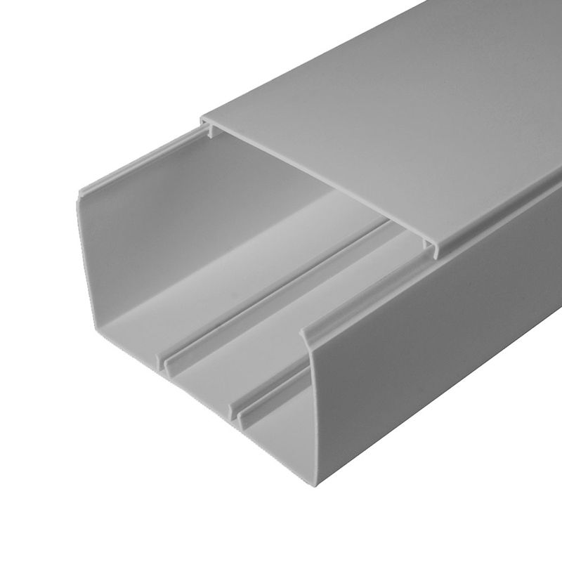 Кабель-канал 100х60 L2000 с двойн. замком RAL 7035 сер. Промрукав PR03.0082