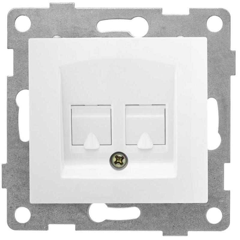 Розетка компьютерная 2-м СП Bravo RJ45 механизм бел. матов. GUSI С10К2-041