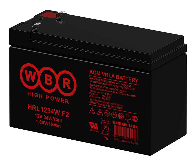 Аккумулятор 12В 9А.ч WBR HRL1234W F2 WBR