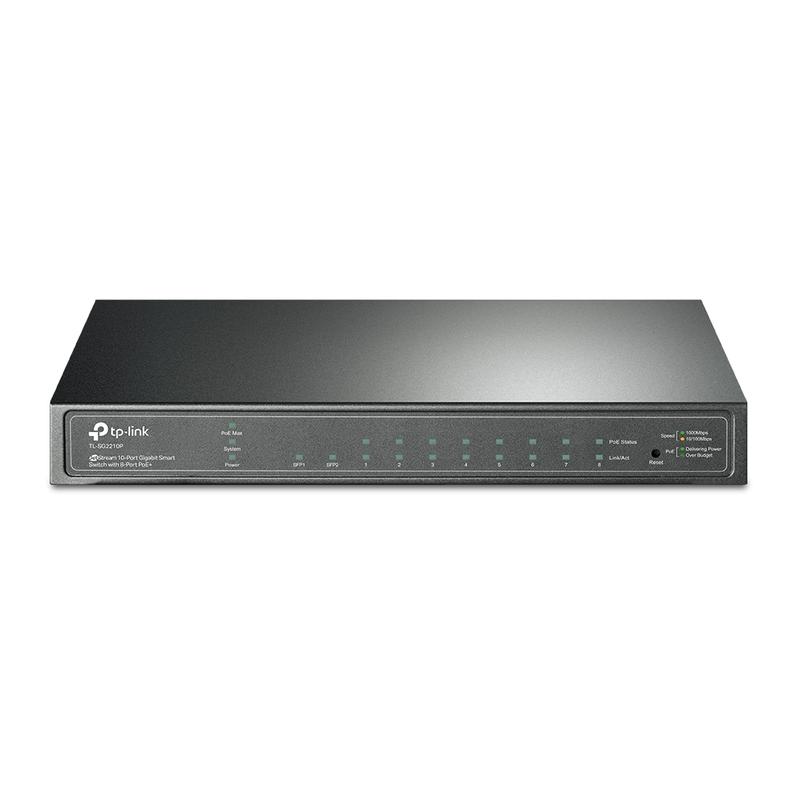 Коммутатор TL-SG2210P JetStream гигабитный 8-портовый Smart PoE с 2 SFP-слотами TP-Link 1344270