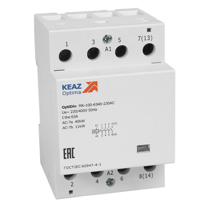 Контактор модульный OptiDin MK-100-6304-110AC КЭАЗ 321200