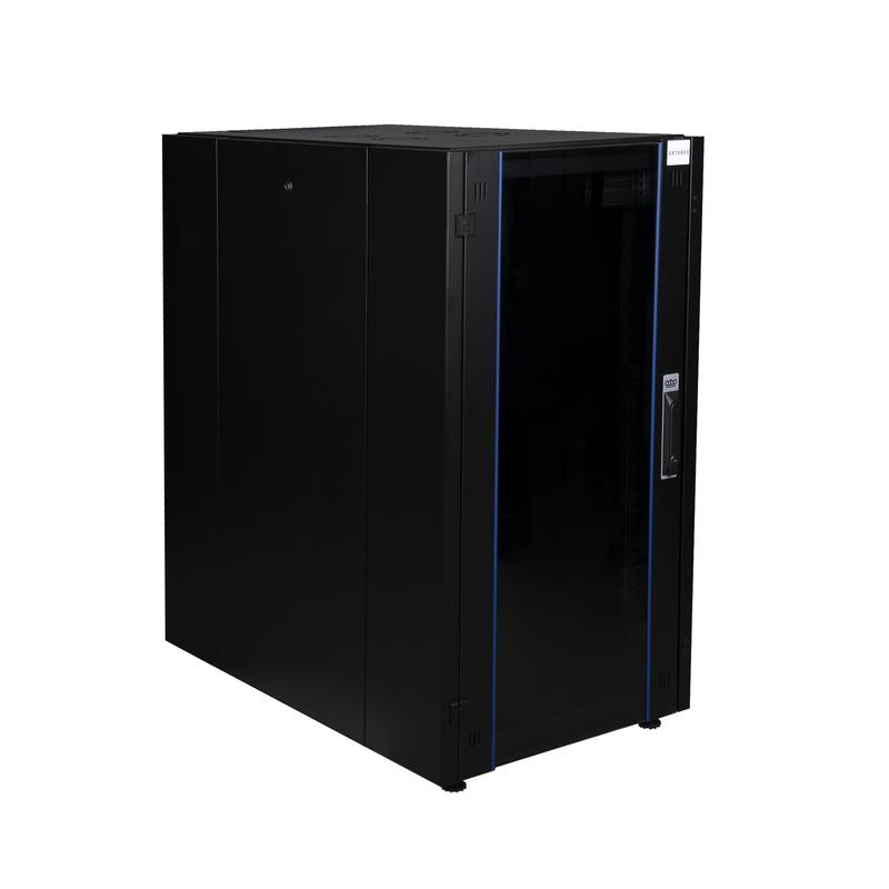 Шкаф напольный 19дюйм 26U 600х1000 перед. дв. стекл. задн. стен. метал. черн. Datarex DR-700231