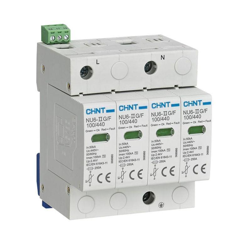 Ограничитель импульсных перенапряжений NU6-IIG 2п In=40кА Uc=440В Im=100кА (R) CHINT 368972