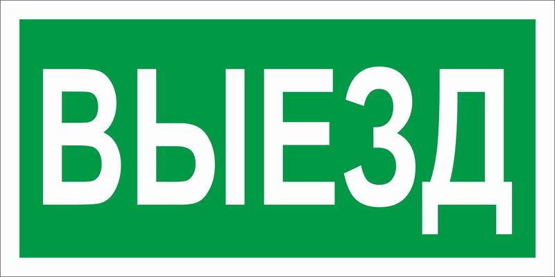 Пиктограмма ПЭУ 017 "Выезд" 260х117 бел. oracal URAN STANDARD СТ 2502005010