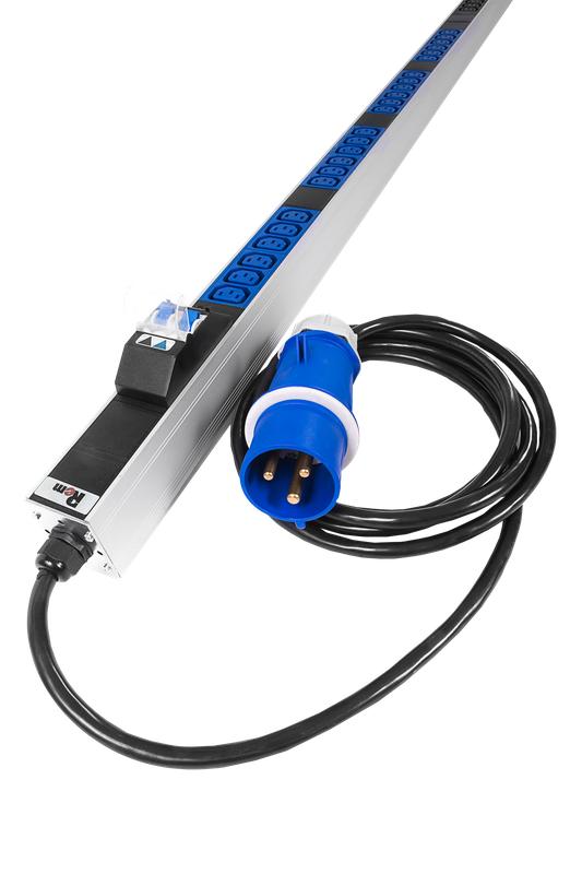 Блок розеток вертикальный Rem-32 1ф 32А 2 авт. инд. 48 C13 1820мм вх. IEC 309 шнур 3м R-32-48C13-A-I-1820-3-2P Rem 1893568