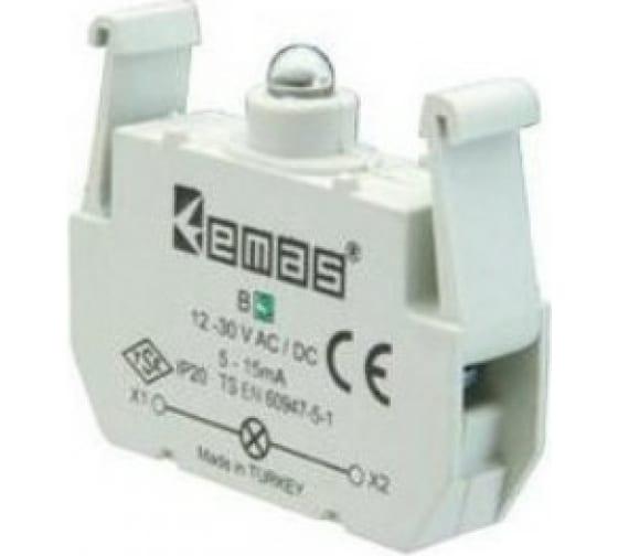 Блок-контакт подсветки с желт. светодиодом 12-30В перем. и пост. тока EMAS B8
