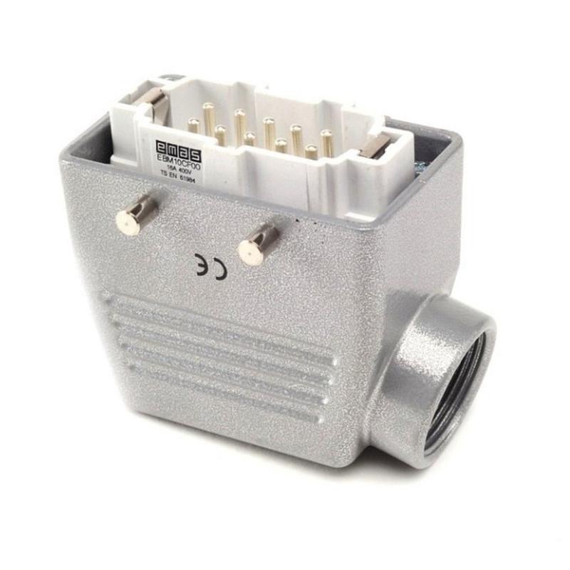 Вилка 4-фиксатора боковой ввод 10 полюсов 16А EMAS EBM10FU10
