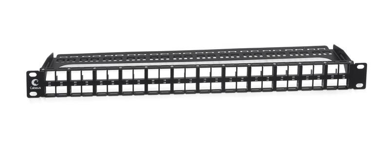 Патч-панель модульная PLBHD-48-1U 19дюйм 1U 48 портов высокой плотности для неэкранир. модулей с задним кабельн. организатором без модулей Cabeus 9670c