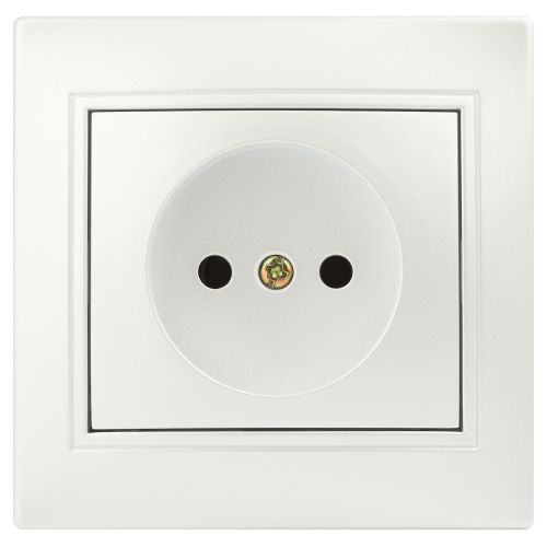 Розетка 1-м СП Plano 1-201-06 16А IP20 250В 2P перламутр Intro Б0053869