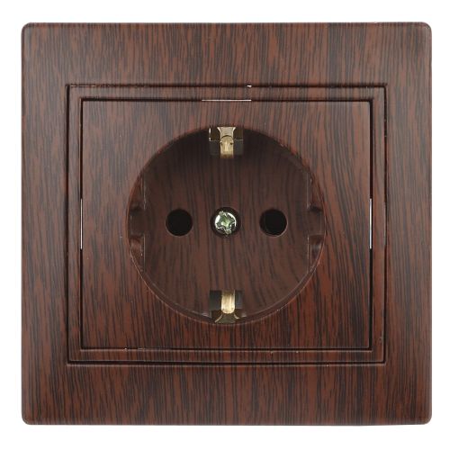 Розетка 1-м СП Plano 1-202-10 16А IP20 250В 2P+E Schuko венге Intro Б0053885