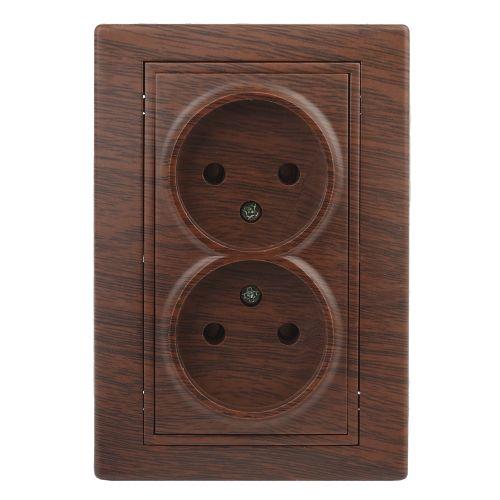 Розетка 2-м СП Plano 1-204-10 16А IP20 250В 2х2P венге Intro Б0053913